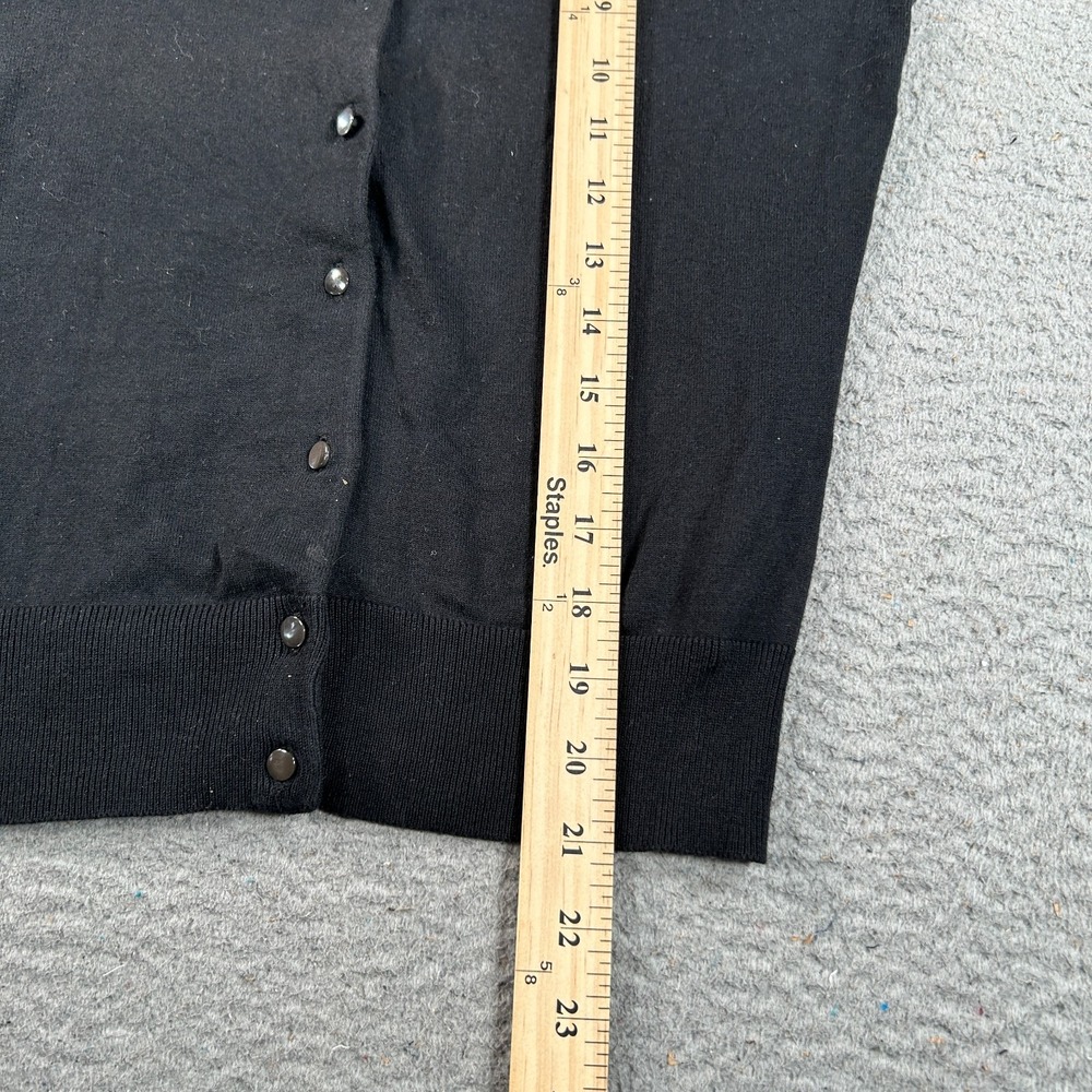 J.Crew Sweater Womens Small Black Cardigan Ribbed Knit‎ Classic Holiday Stretch - Picture 7 of 12
